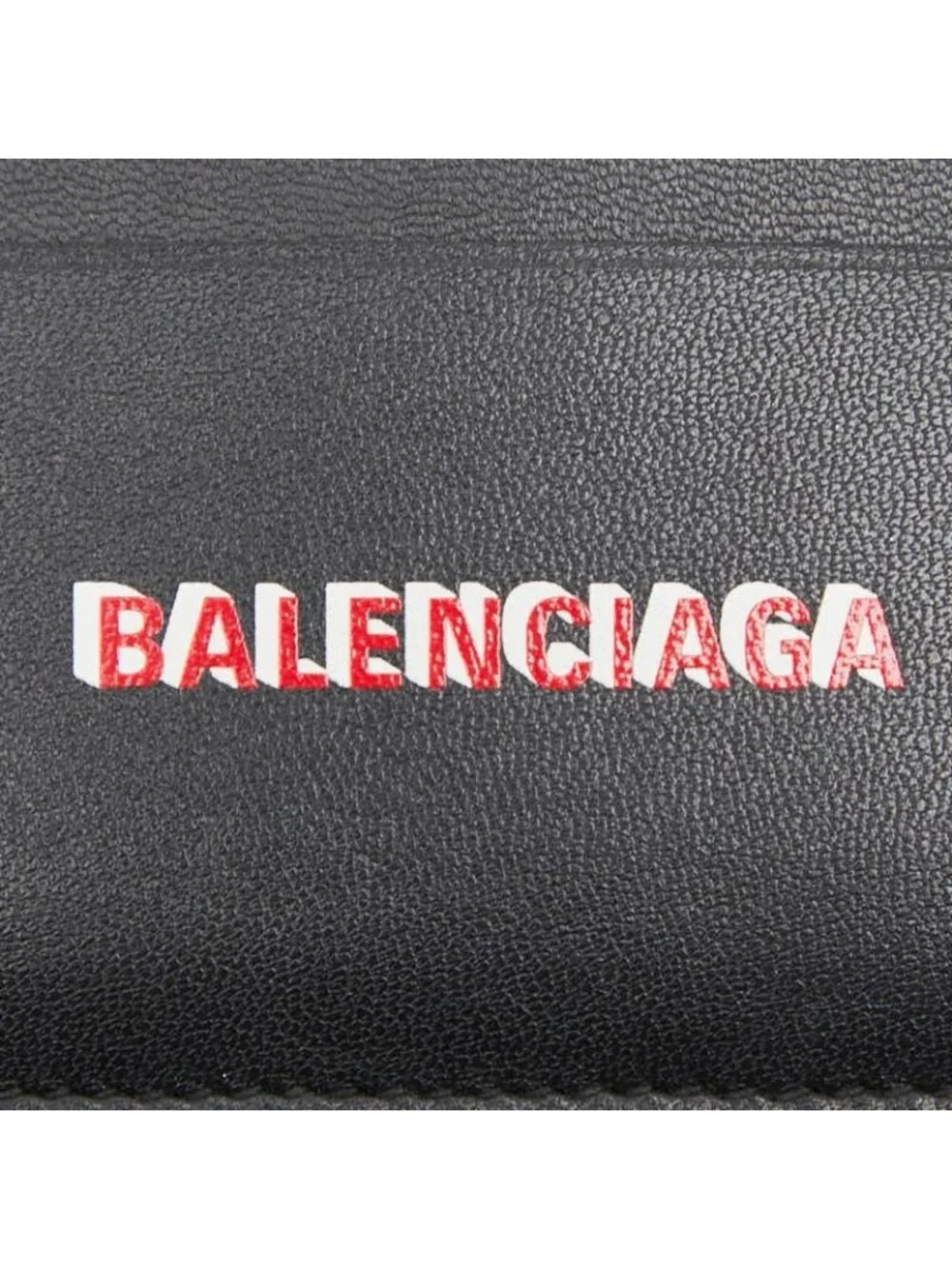Balenciaga Cash Card Holder Case Black Leather